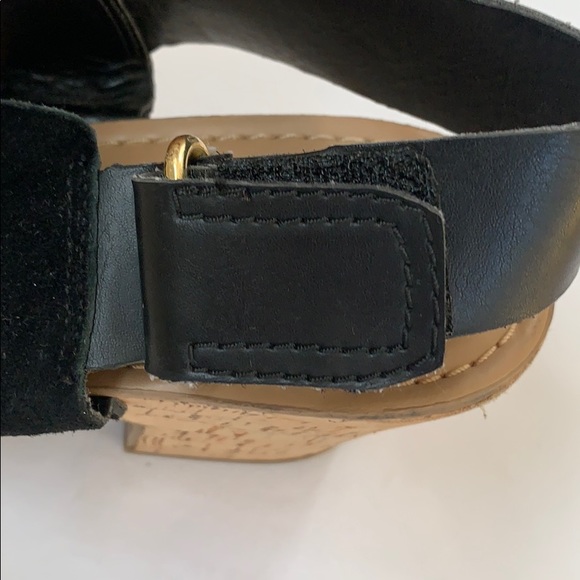Franco Sarto Cork Heel Black Open Toe Size 7 - Picture 7 of 12
